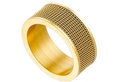 Δαχτυλίδι Βέρα Από Ατσάλι Επιχρυσωμένο AS31039 - AMOR AMOR - 