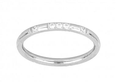 Δαχτυλίδι Βέρα Από Ατσάλι Με Κρύσταλλα TU30970 - AMOR AMOR - 