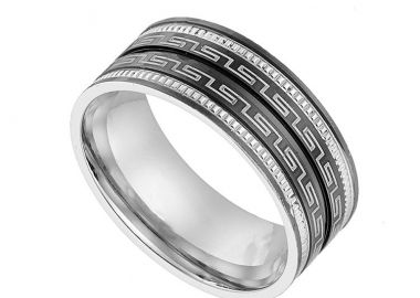 Δαχτυλίδι Βέρα Από Ατσάλι Με Μαίανδρο AS31052 - AMOR AMOR - 