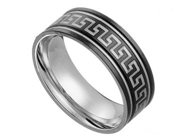 Δαχτυλίδι Βέρα Από Ατσάλι Με Μαίανδρο AS31056 - AMOR AMOR - 