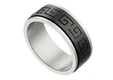 Δαχτυλίδι Βέρα Από Ατσάλι Με Μαίανδρο AS31057 - AMOR AMOR - 