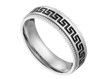 Δαχτυλίδι Βέρα Από Ατσάλι Με Μαίανδρο AS31058 - AMOR AMOR - 