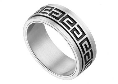 Δαχτυλίδι Βέρα Από Ατσάλι Με Μαίανδρο AS31060 - AMOR AMOR - 