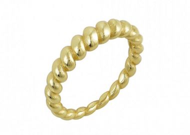 Δαχτυλίδι Βέρα Στριφτή Από Ασήμι 925 Επιχρυσωμένο SS38901 - AMOR AMOR - 