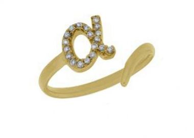 Δαχτυλίδι Chevalier Από Ασήμι 925 Επιχρυσωμένο Με Μονόγραμμα Α PS30603 - AMOR AMOR - 