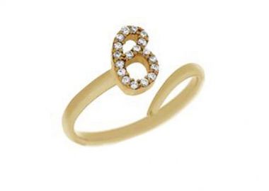 Δαχτυλίδι Chevalier Από Ασήμι 925 Επιχρυσωμένο Με Μονόγραμμα Β PS30609 - AMOR AMOR - 