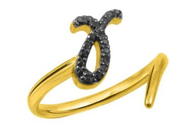 Δαχτυλίδι Chevalier Από Ασήμι 925 Επιχρυσωμένο Με Μονόγραμμα Γ PS30618 - AMOR AMOR - 