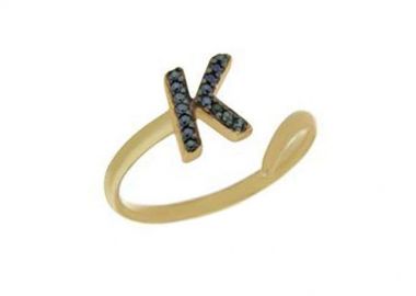 Δαχτυλίδι Chevalier Από Ασήμι 925 Επιχρυσωμένο Με Μονόγραμμα κ SU30660 - AMOR AMOR - 