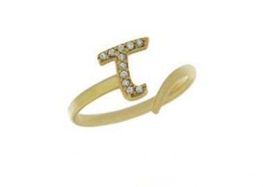 Δαχτυλίδι Chevalier Από Ασήμι 925 Επιχρυσωμένο Με Μονόγραμμα τ PS30711 - AMOR AMOR - 