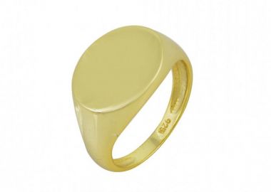 Δαχτυλίδι Chevalier Από Ασήμι 925 Επιχρυσωμένο Οβάλ SS38877 - AMOR AMOR - 