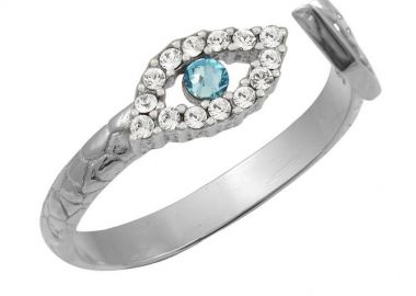 Δαχτυλίδι Chevalier Από Ασήμι 925 Επιπλατινωμένο Με Ματάκι EX39239 - AMOR AMOR - 