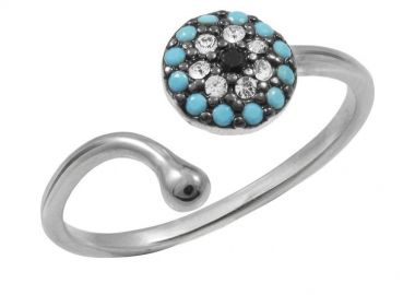 Δαχτυλίδι Chevalier Από Ασήμι 925 Επιπλατινωμένο Με Ματάκι EX39245 - AMOR AMOR - 