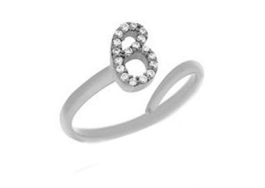 Δαχτυλίδι Chevalier Από Ασήμι 925 Επιπλατινωμένο Με Μονόγραμμα Β PS30608 - AMOR AMOR - 