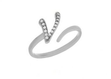 Δαχτυλίδι Chevalier Από Ασήμι 925 Επιπλατινωμένο Με Μονόγραμμα ν PS30674 - AMOR AMOR - 