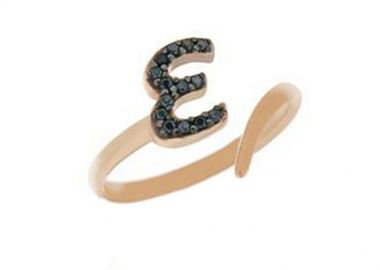 Δαχτυλίδι Chevalier Από Ασήμι 925 Ροζ Επιχρυσωμένο Με Μονόγραμμα ε PS30631 - AMOR AMOR - 