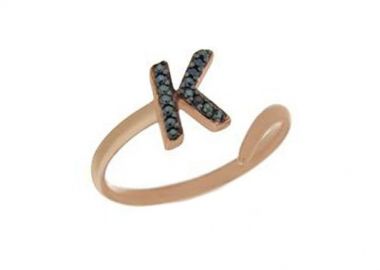 Δαχτυλίδι Chevalier Από Ασήμι 925 Ροζ Επιχρυσωμένο Με Μονόγραμμα κ PS30661 - AMOR AMOR - 