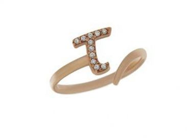 Δαχτυλίδι Chevalier Από Ασήμι 925 Ροζ Επιχρυσωμένο Με Μονόγραμμα τ PS30712 - AMOR AMOR - 