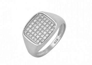 Δαχτυλίδι Chevalier Από Ασήμι 925 Τετράγωνο SS38892 - AMOR AMOR - 