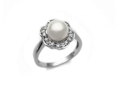 Δαχτυλίδι με μαργαριτάρι από Ασήμι 925 DA123 - Asimenio - 