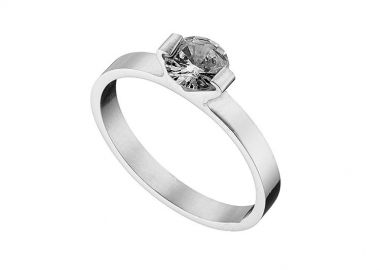 Δαχτυλίδι Μονόπετρο Από Ανοξείδωτο Ατσάλι AS38695 - AMOR AMOR - 