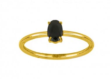 Δαχτυλίδι Μονόπετρο Από Ατσάλι Επιχρυσωμένο TU30984 - AMOR AMOR - 