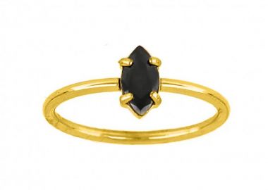 Δαχτυλίδι Μονόπετρο Από Ατσάλι Επιχρυσωμένο TU30995 - AMOR AMOR - 