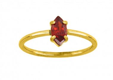 Δαχτυλίδι Μονόπετρο Από Ατσάλι Επιχρυσωμένο TU30997 - AMOR AMOR - 