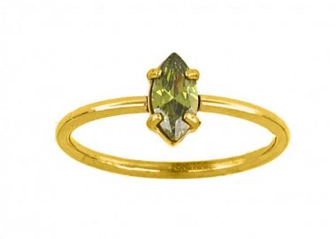 Δαχτυλίδι Μονόπετρο Από Ατσάλι Επιχρυσωμένο TU30998 - AMOR AMOR - 