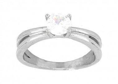 Δαχτυλίδι Μονόπετρο Από Ατσάλι TU30972 - AMOR AMOR - 