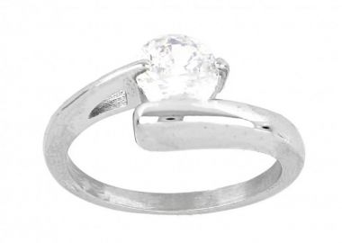 Δαχτυλίδι Μονόπετρο Από Ατσάλι TU30974 - AMOR AMOR - 