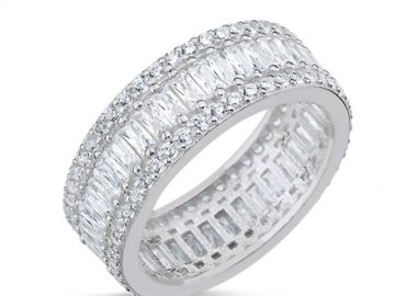 Δαχτυλίδι ολόβερο γυναικείο Paraxenies από ασήμι 925 με πέτρες ζιργκόν SL153 -  - 