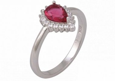 Δαχτυλίδι Ροζέτα Από Ασήμι 925 Δάκρυ SS34286 - AMOR AMOR - 