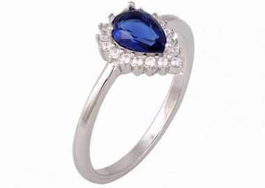 Δαχτυλίδι Ροζέτα Από Ασήμι 925 Δάκρυ SS34290 - AMOR AMOR - 