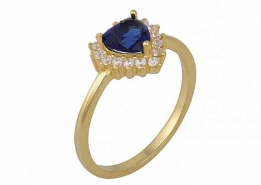 Δαχτυλίδι Ροζέτα Από Ασήμι 925 Επιχρυσωμένο Καρδιά SS34296 - AMOR AMOR - 