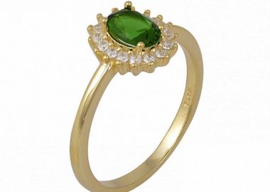 Δαχτυλίδι Ροζέτα Από Ασήμι 925 Επιχρυσωμένο Οβάλ SS34279 - AMOR AMOR - 