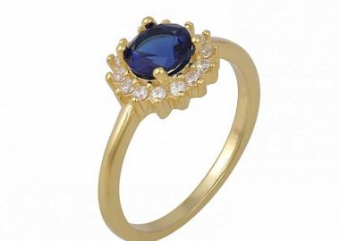 Δαχτυλίδι Ροζέτα Από Ασήμι 925 Επιχρυσωμένο Στρογγυλό SS34276 - AMOR AMOR - 