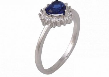 Δαχτυλίδι Ροζέτα Από Ασήμι 925 Καρδιά SS34295 - AMOR AMOR - 