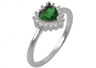 Δαχτυλίδι Ροζέτα Από Ασήμι 925 Καρδιά SS34297 - AMOR AMOR - 