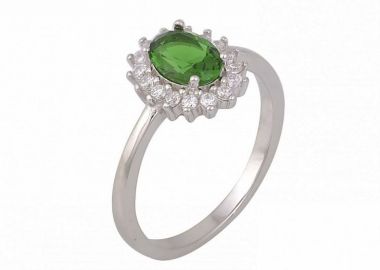 Δαχτυλίδι Ροζέτα Από Ασήμι 925 Οβάλ SS34278 - AMOR AMOR - 