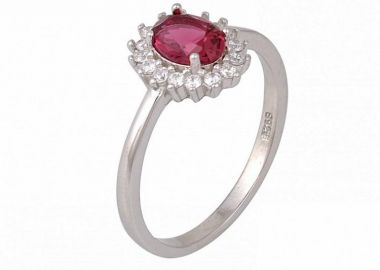 Δαχτυλίδι Ροζέτα Από Ασήμι 925 Οβάλ SS34282 - AMOR AMOR - 