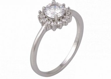 Δαχτυλίδι Ροζέτα Από Ασήμι 925 Στρογγυλό SS34273 - AMOR AMOR - 