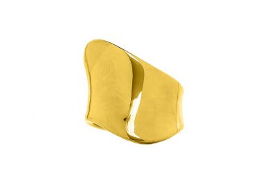 Δαχτυλίδι Wave Από Ατσάλι Επιχρυσωμένο 24Κ MI37510 - AMOR AMOR - 