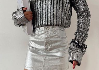 Dalia γυναίκεια πλεκτη μαυρη μπλούζα με στρογγυλη λαιμοκοψη - SOU - 