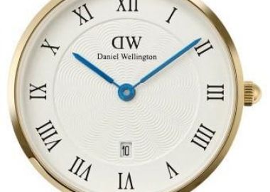 DANIEL WELLINGTON Petite Roman Numerals Date - DW00100857, Gold case with Stainless Steel Bracelet - Daniel Wellington - 
