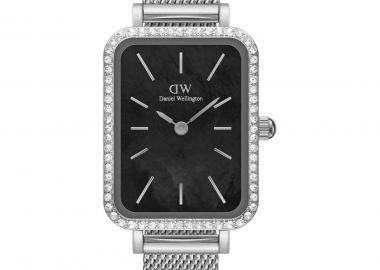 DANIEL WELLINGTON Quadro Bezel Crystals - DW00100667, Silver case with Stainless Steel Bracelet - Daniel Wellington - 