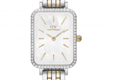 DANIEL WELLINGTON Quadro Bezel Crystals - DW00100671, Silver case with Stainless Steel Bracelet - Daniel Wellington - 