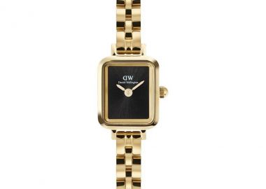 DANIEL WELLINGTON Quadro Mini Evergold Onyx - DW00100851, Gold case with Stainless Steel Bracelet - Daniel Wellington - 