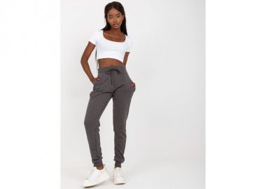 Dark gray melange basic jogger sweatpants B00505 -  - 