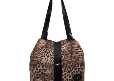 De Raggi Γυναικείες Τσάντες Ωμού Tiger Eye Liza 25926-1210 Μαύρο-Λεοπάρ - De Raggi - 