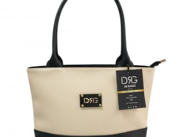 De Raggi Γυναικείες Τσάντες Ωμού Verona Grand Bag 26528-1242 Μπέζ-Μαύρο - De Raggi - 